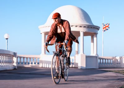 A playful take on those patriotic 1950s style bicycle advertisements, shot at Bexhill-on-Sea East Sussex